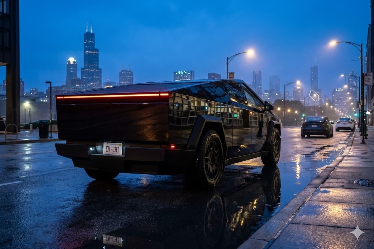 Tesla Cybertruck and other Tesla models available for rent in Chicago